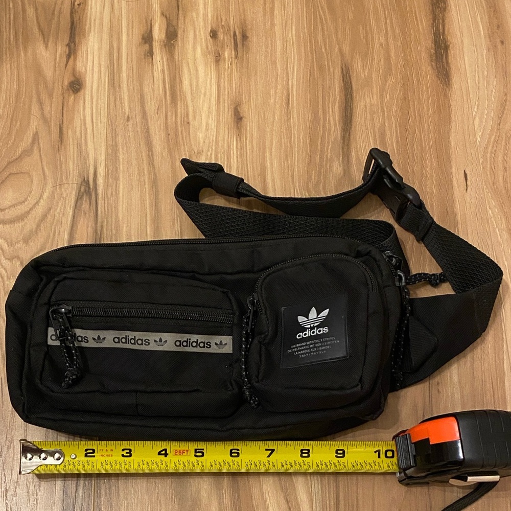 adidas Originals Rectangle Crossbody Bag Belt Bag Fanny Pack Black/White